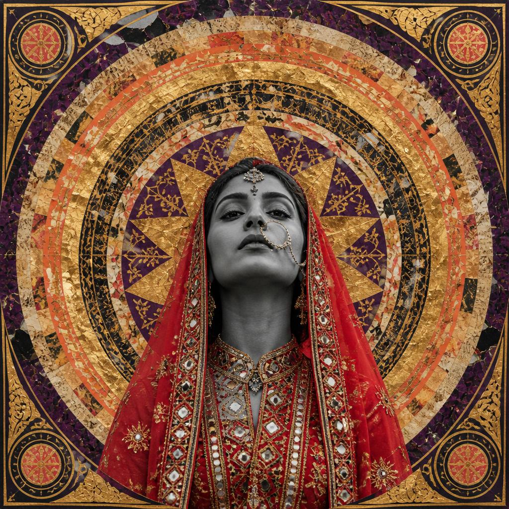 Hinglaj Mata, Pakistan / Sindh-Balochistan goddess, mosaic art nouveau portrait